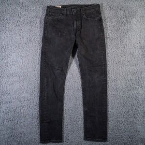 Levis Jeans Mens 33x32 Black 511 Slim Fit Premium Big E Faded Charcoal Denim